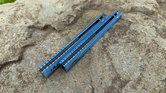 Glacier Blue G10 BRS Replicant Slotted Handles w/ Jeweled Blue Anodization (kraken compatible)
