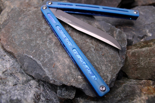 Flagship Bowie 003: Glacier Blue G10 W/Blue Jeweled Ano (blem)