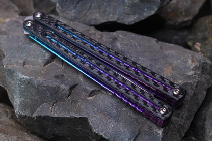 CF Kraken Handles: Carbon Fiber w/Teal to Purple Ano