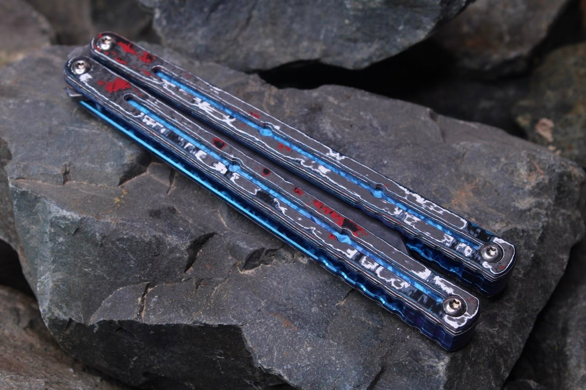 Premium Cf Kraken Handles: Carbon Fiber w/Blue Ano