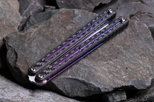 CF Kraken V2 Handles: Carbon Fiber w/ Purple to Blue Ano